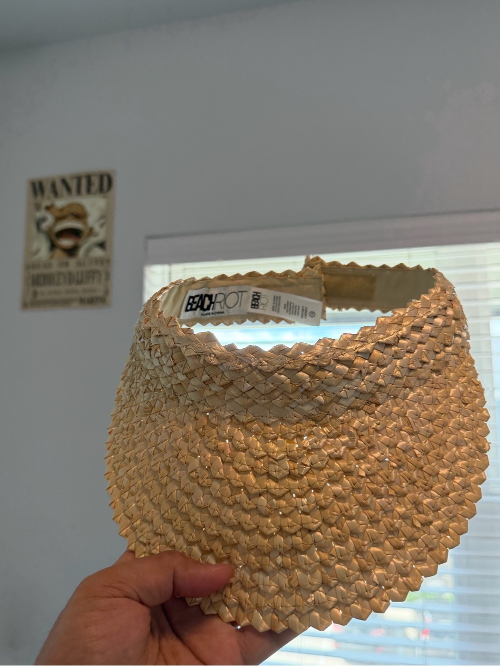Beach Riot Straw Visor Adjustable One Size Never Worn